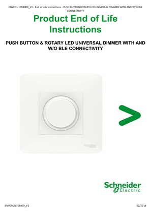Push button + rotary led universal dimmer with and w/o BLE connectivity - End of life manual