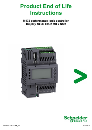 M172 performance logic controller, Product End of Life Instructions