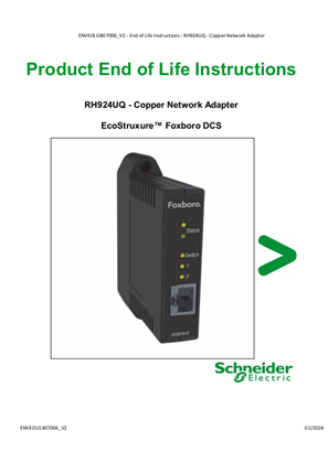 Fiber and Copper Network Adapters, Product End of Life Instructions