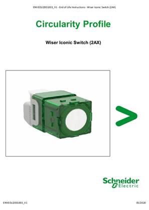 Wiser Iconic Switch (2AX) - Product End of Life Instructions