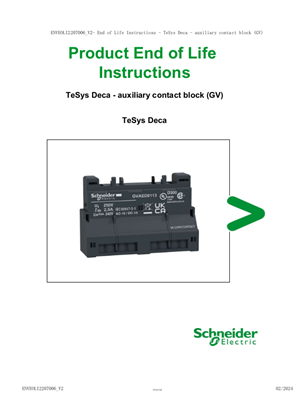 TeSys Deca - auxiliary contact block (GV)