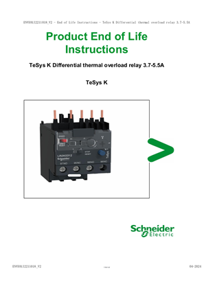 TeSys K differential thermal overload relays 3.7-5.5A