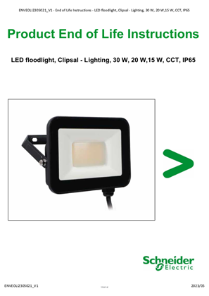 LED floodlight, Clipsal - Lighting, 30 W, 20 W,15 W, CCT, IP65