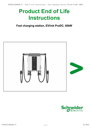 Fast charging station, EVlink ProDC, 60kW