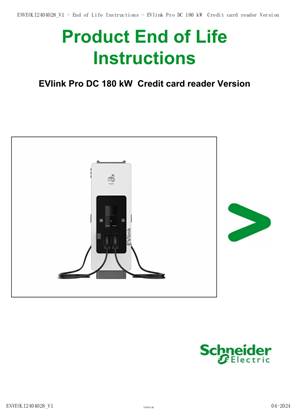 EVlink Pro DC 180 kW Credit card reader Version