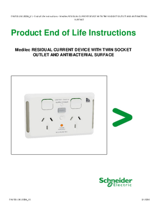 Medilec RESIDUAL CURRENT DEVICE WITH TWIN SOCKET OUTLET AND ANTIBACTERIAL SURFACE