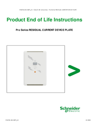 Pro Series RESIDUAL CURRENT DEVICE PLATE