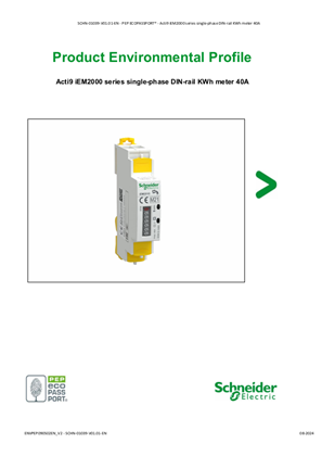 Acti 9 iEM2000, Environmental Disclosure, Product Environmental Profile