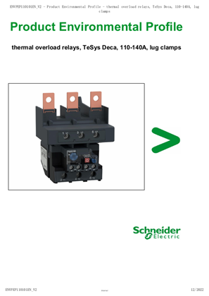 thermal overload relays, TeSys Deca, 110-140A, lug clamps