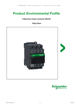 TeSys Deca 3-pole contactor 09A DC