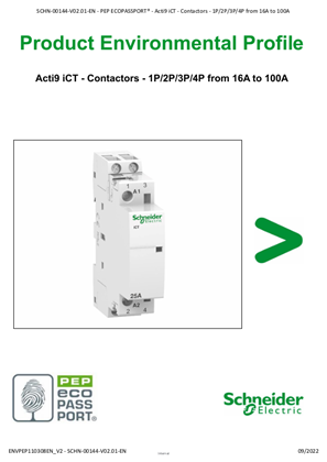 Acti9 iCT - Contactors - Product Environmental Profile