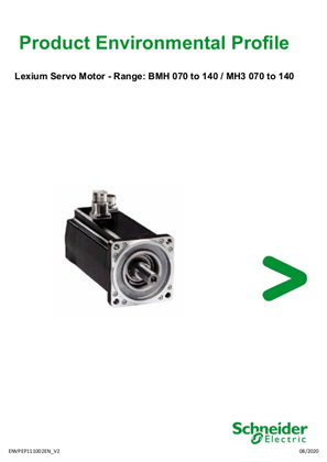 Lexium Servo Motor - Range: BMH 070 to 140 / MH3 070 to 140, Product Environmental Profile