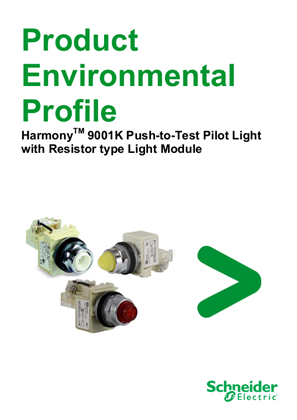 9001K... Push-to-Test Pilot Light with Resistor type Light Module, Product Environmental Profile