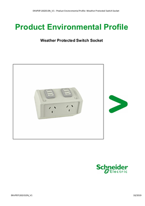 Weather Protected Switch Socket - Product Environmental Profile