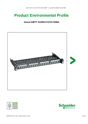 Actassi Patch Panel Sliding Evo 19 - Product Environment Profile