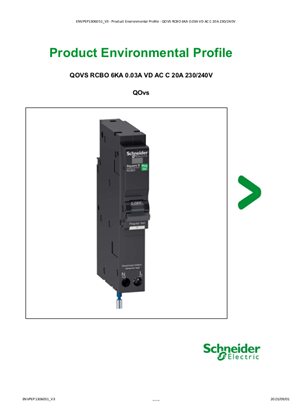 QOvs RCBO C 50A 1P-Ns 100mA 10000A AC TYPE - Product Environmental Profile