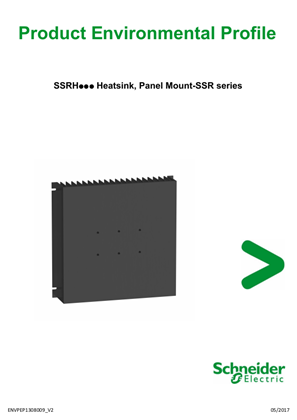 SSRH... Heatsink, Panel Mount-SSR series, Product Environmental Profile