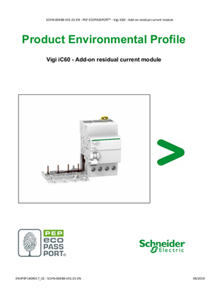 Acti9 - Vigi iC60 product - Product Environmental Profile