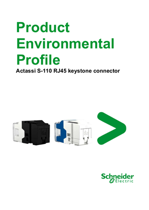 Actassi - S-110 RJ45 KEYSTONE CONNECTOR - Product Environmental Profile