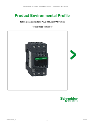 PEP_Contactors, TeSys D, 3P(3 NO) - AC-3 - <= 440 V 50 A - 230 V AC 50/60 Hz coil
