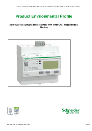 Acti 9 iEM34/35XX energy meter, Environmental Disclosure, Product Environmental Profile
