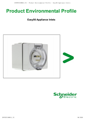Easy56, Appliance Inlets - Product Environmental Profile