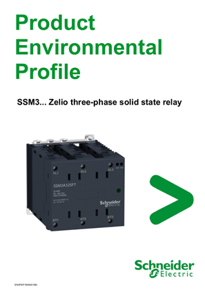 SSM3... Zelio three-phase solid state relay, Product Environmental Profile