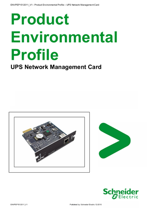 UPS Network Management Cards, ENV Disclosure, PEP, Schneider Electric