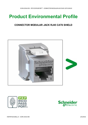 CONNECTOR MODULAR JACK RJ45 CAT6 SHIELD - Product Environmental Profile