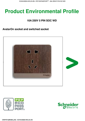 AvatarOn - Socket and switched socket - Product Environmental Profile