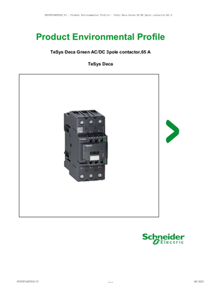 TeSys Deca Green AC/DC 3pole contactor,65 A