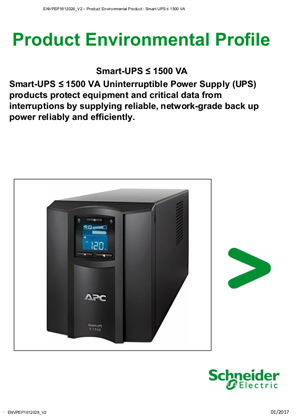 Product Environmental Profile for Smart UPS less than 1500