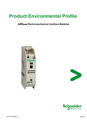 ABR... Electromechanical Interface Modules, Product Environmental Profile