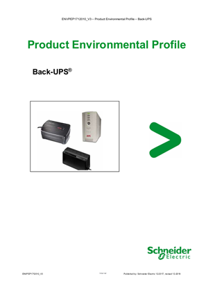 Product Environmental Profile for BACK UPS _EN
