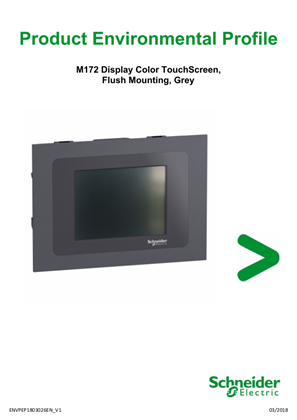 M172 Display Color TouchScreen, Flush Mounting, Grey, Product Environmental Profile