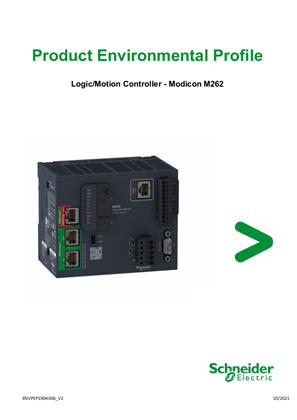 Logic/Motion Controller - Modicon M262, Product Environmental Profile