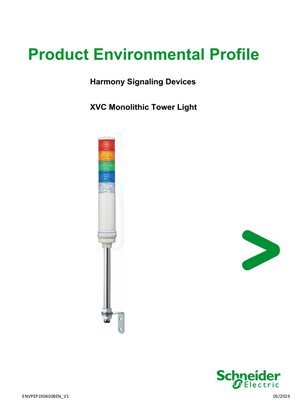 Harmony Signaling Devices - XVC Monolithic Tower Light, Product Environmental Profile