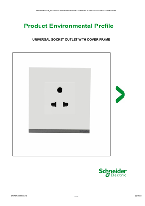 UNIVERSAL SOCKET WHITE - Product Environmental Profile