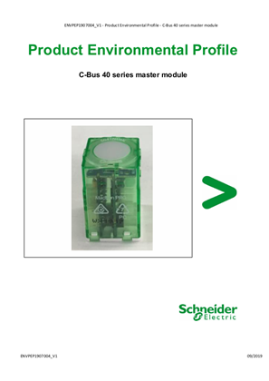 C-Bus, 40 series master module - Product Environmental Profile