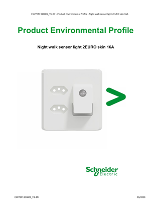 Night walk sensor light 2EURO skin 16A - Product Environmental Profile