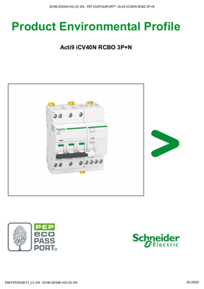 Acti9 iCV40N RCBO 3P+N - Product Environmental Profile
