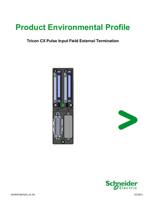 Tricon CX Pulse Input Field External Termination, Product Environmental Profile