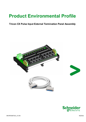 Tricon CX Pulse Input External Termination Panel Assembly, Product Environmental Profile