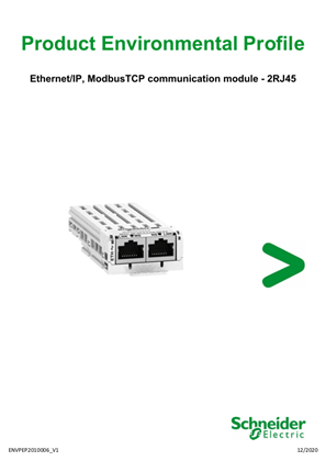 Ethernet/IP, ModbusTCP communication module - 2RJ45, Product Environmental Profile