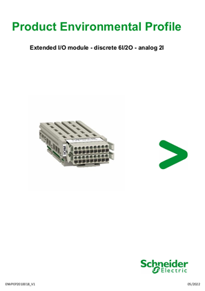 Extended I/O module - discrete 6I/2O - analog 2I, Product Environmental Profile