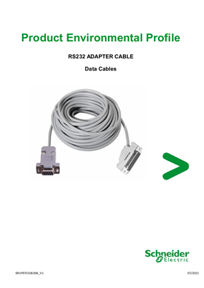 RS232 ADAPTER CABLE, Product Environmental Profile
