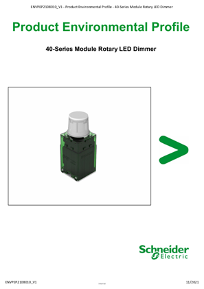 40-Series Module Rotary LED Dimmer - Product Environmental Profile