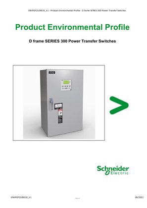 Product Environmental Profile | SERIES 300 D Frame Transfer Switch