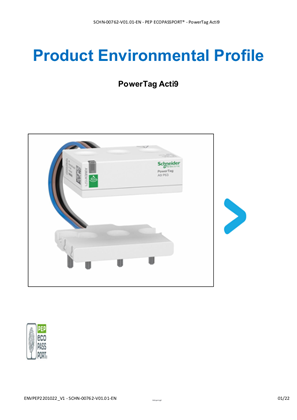 Acti 9 PowerTag, Environmental Disclosure, Product Environmental Profile