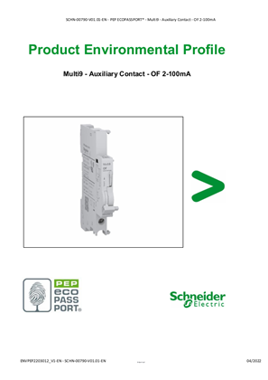 Multi9 - Auxiliary Contact - OF 2-100mA - Product Environmental Profile